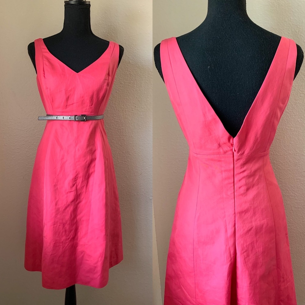 Fuchsia Jcrew Fit and Flare Dress.